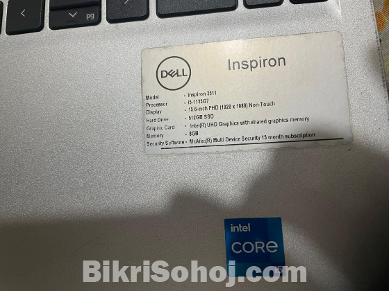 Dell Inspiron 3511 i5,11 gen ,8/512 GB ssd